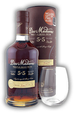 Dos Maderas Ron Anejo PX 5 + 5 Years Old + Glas