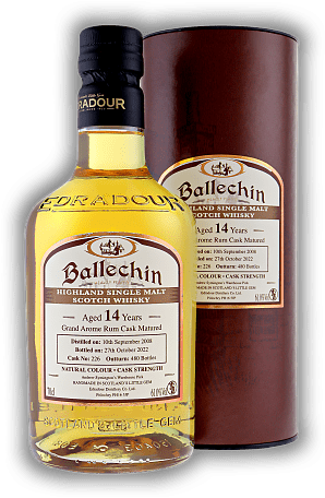 Ballechin Straight from the Cask 14 Years 2008/2022 Rum Cask #226 61% 0,7 Liter