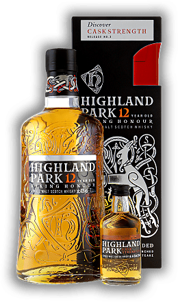 Highland Park 12 Years + Mini 0,05 Liter Cask Strength 64,1% in GP