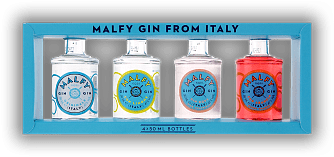 Malfy Gin Mini Set 4x0,05 Liter Original, Con Limone, Rosa Pink Grapefruit & Con Arancia