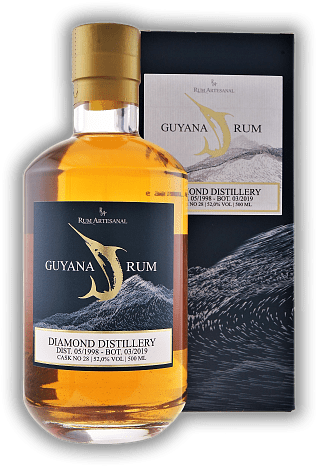 Rum Artesanal Single Cask Guyana Rum Diamond Distillery 20 Jahre 1998/2019 Cask No. 28