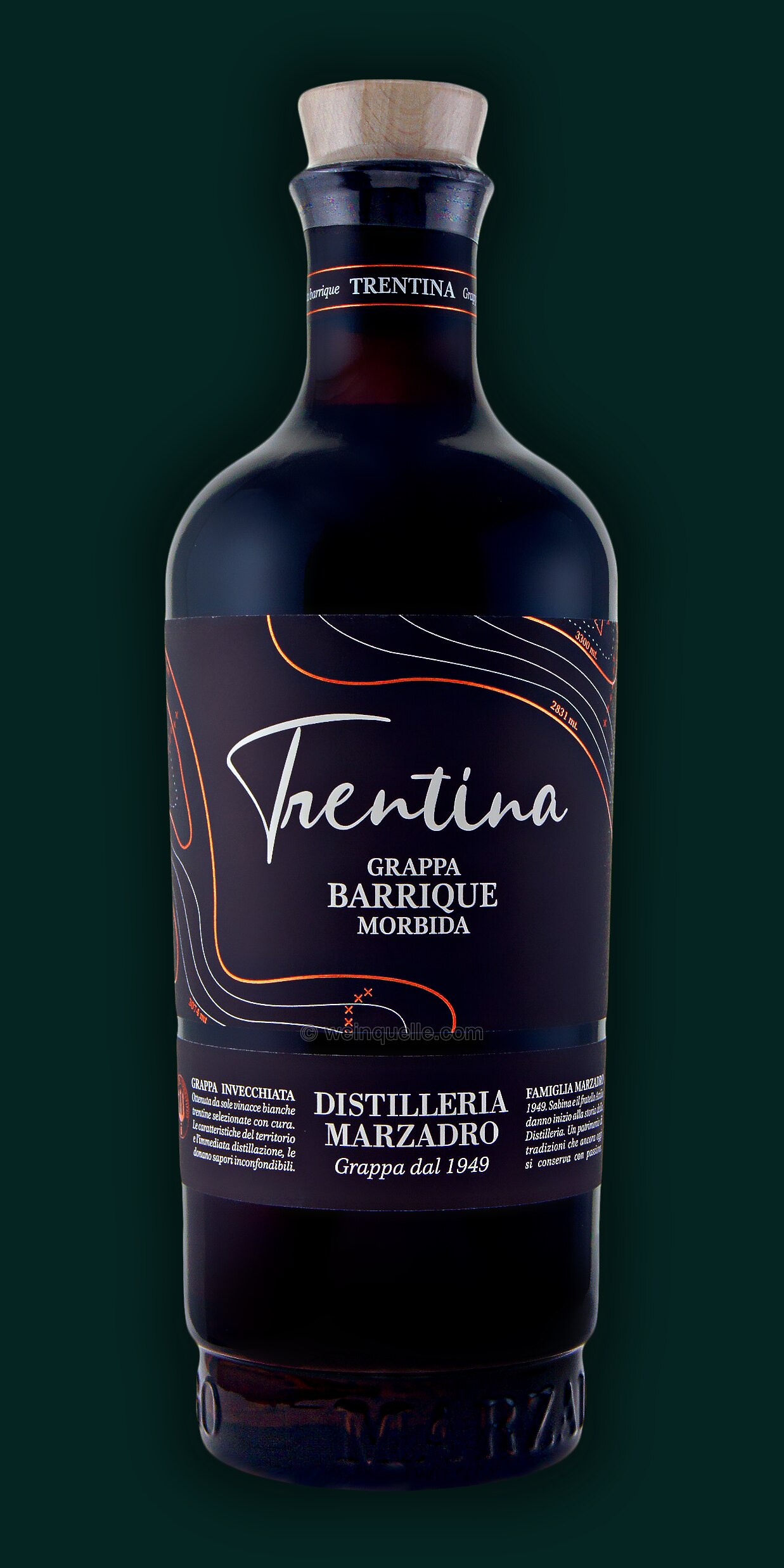 Marzadro La Trentina Grappa Morbida Barrique 0,7 Liter, 24,90 € -  Weinquelle Lühmann