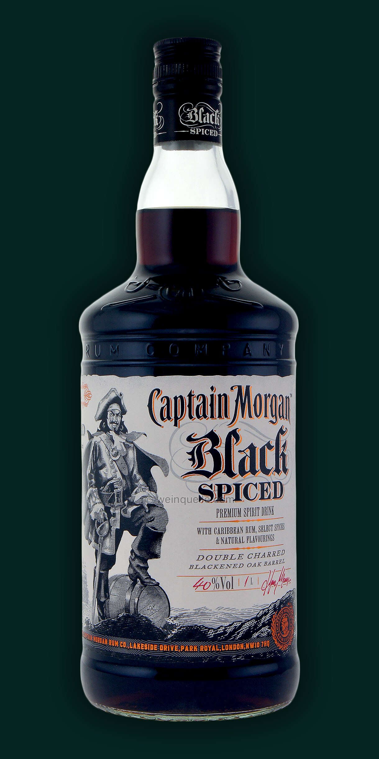 Captain Morgan Black Spiced 1,0 Liter, 21,50 € - Weinquelle Lühmann