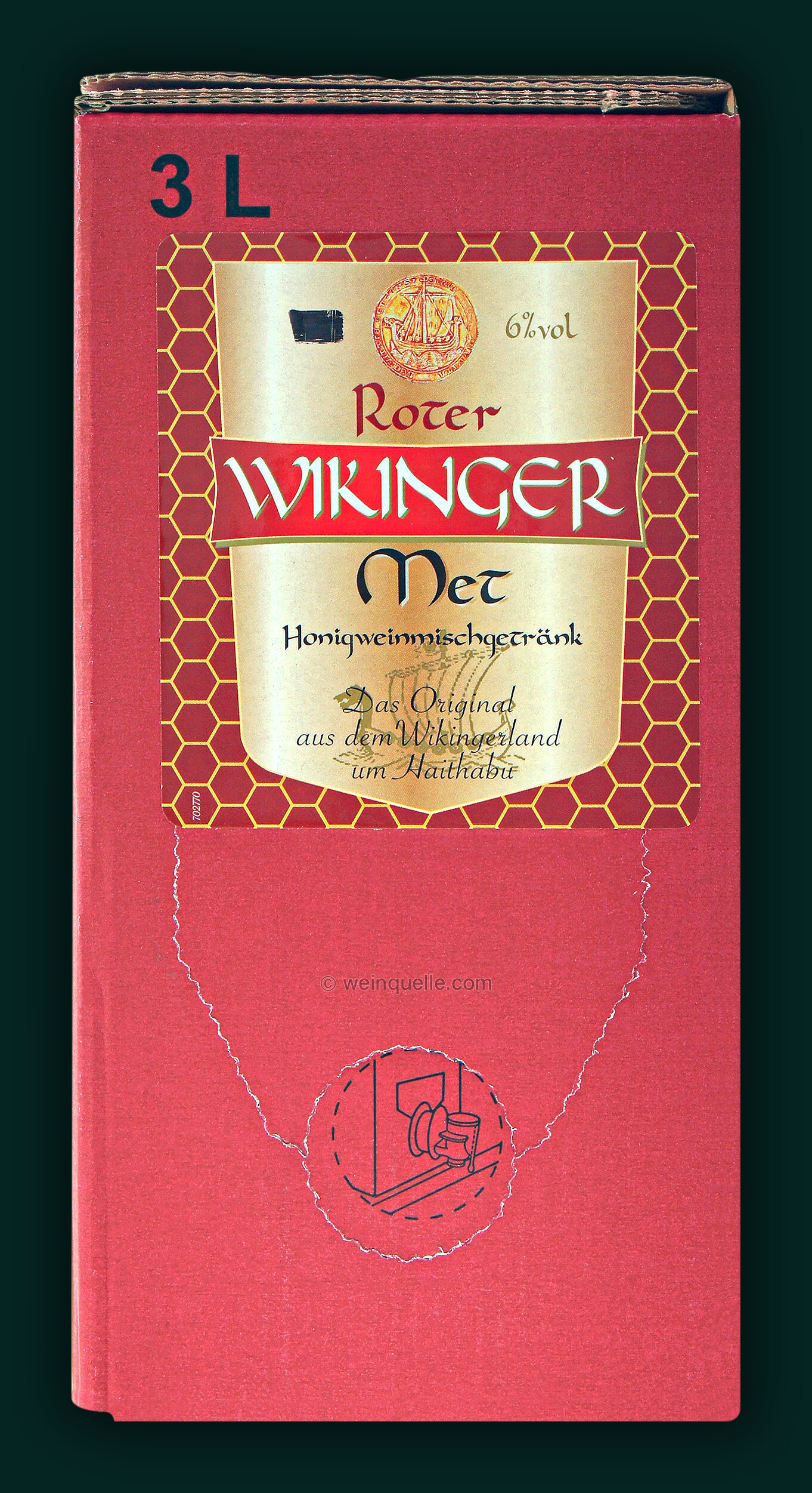 Met Roter Met Wikinger (Honigwein mit Kirschsaft) 3,0 Liter Bag in Box,  23,95 € - Weinquelle Lühmann | Rotweine