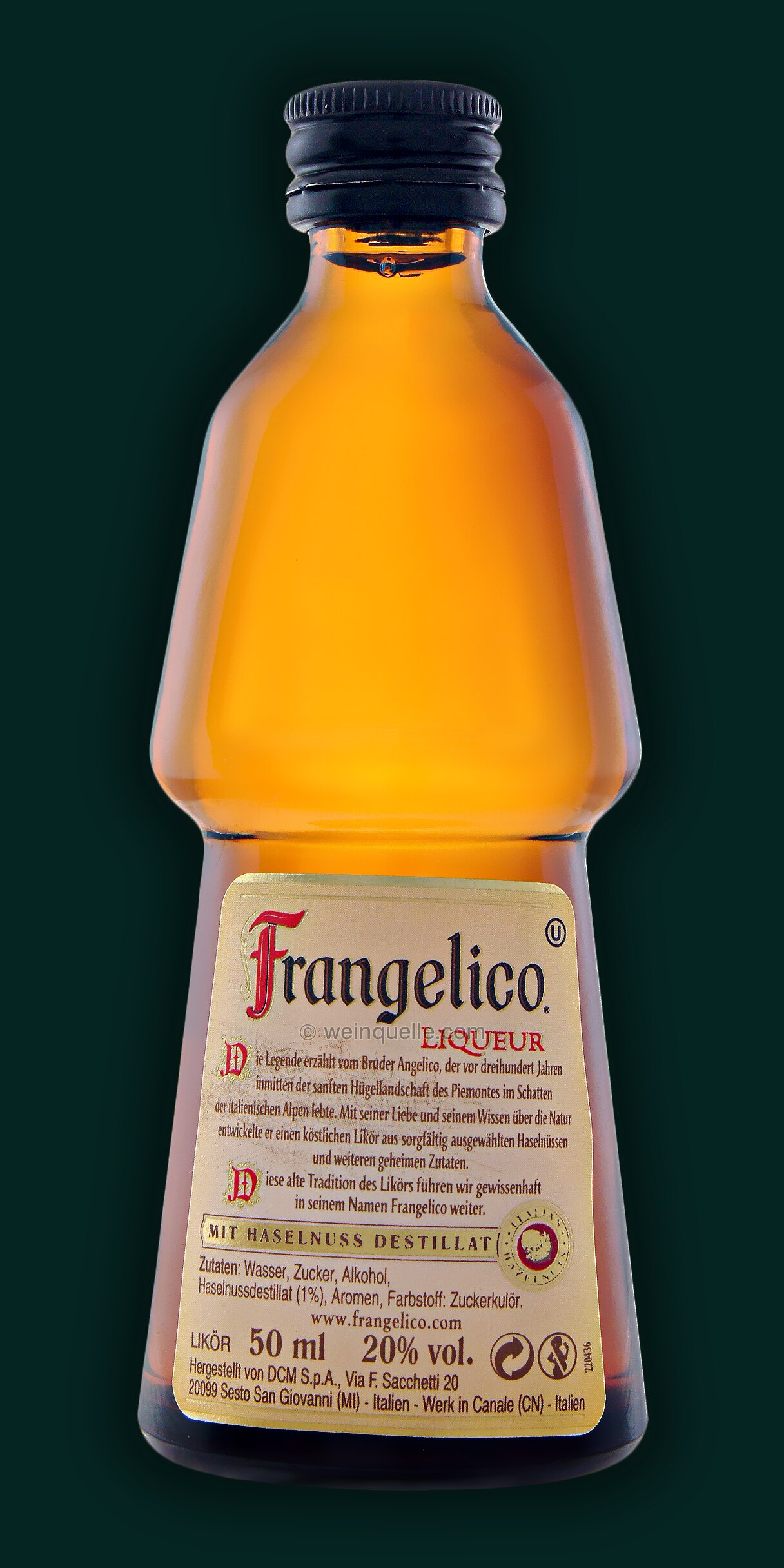 Frangelico Hazelnut Liqueur 0,05 Liter, 3,50 € - Weinquelle Lühmann | Likör