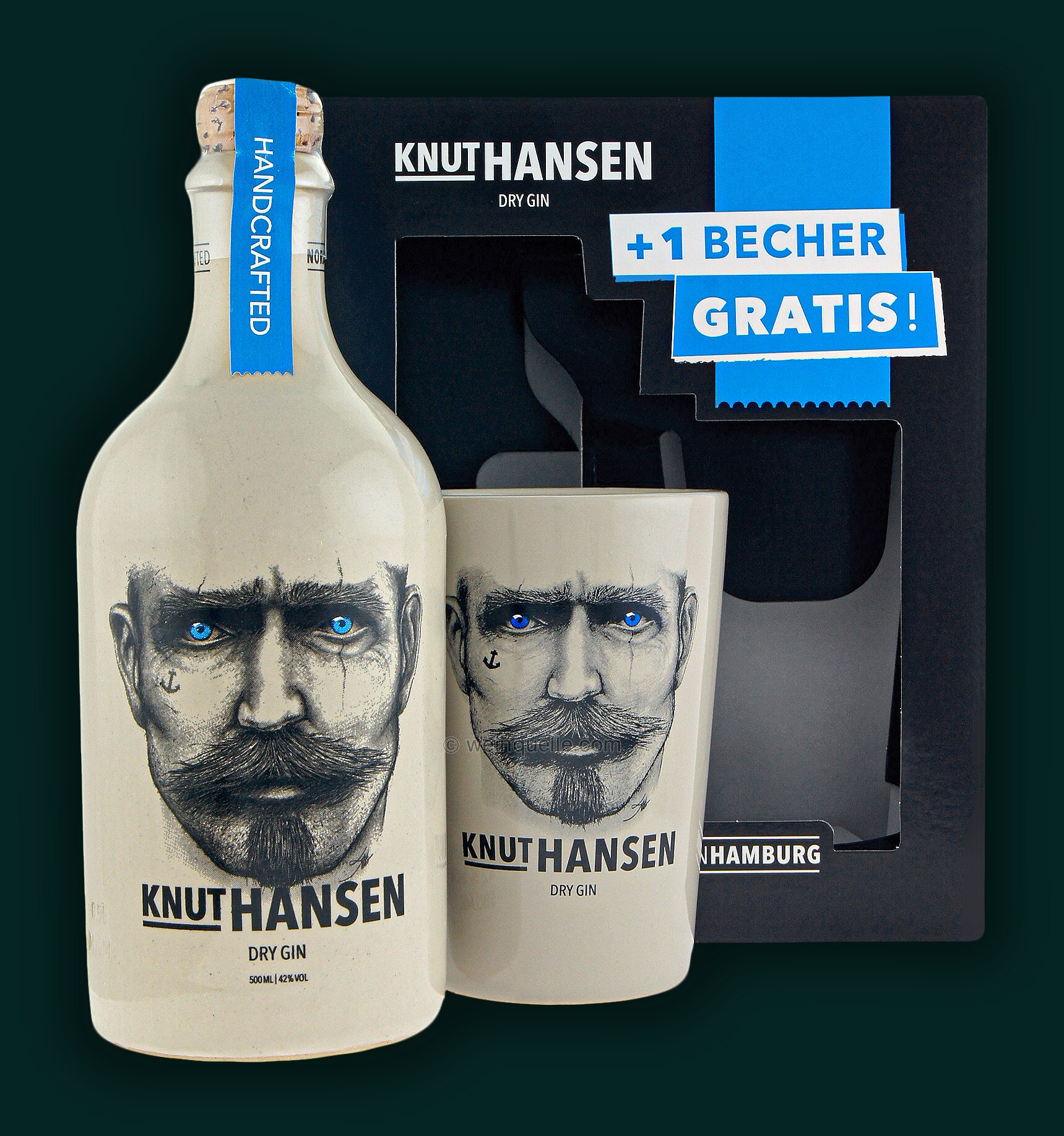 Knut Hansen Dry Gin in GP + 1 Becher - Weinquelle Lühmann