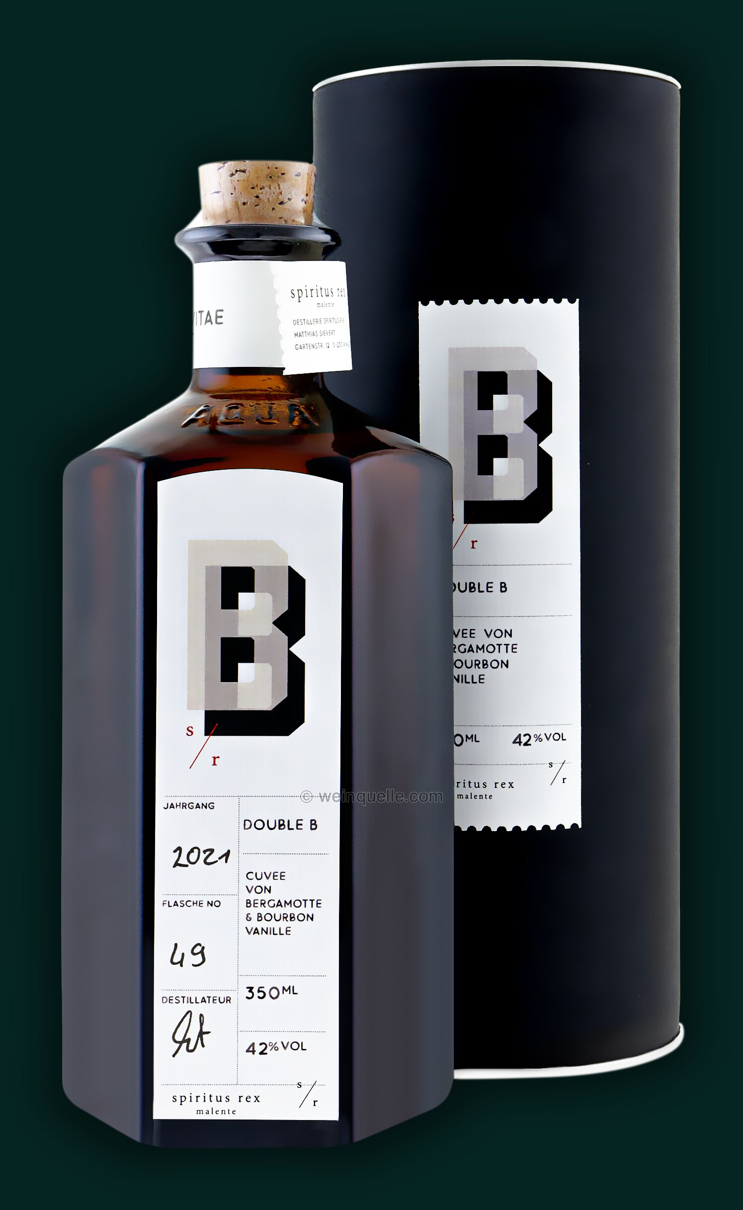 Spiritus Rex Double B Bergamotte & Bourbon Vanilla 0,35 Liter, 126